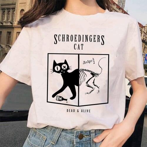 Funny Cat Shirt Schroedingers Cat Tshirt Sheldons Theory Parody 100% Cotton Graphic Tees