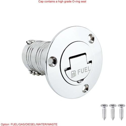 Boat Gas Filler Keyless Cap 1-1/2' Silver Boat Hardware FUEL Character Style