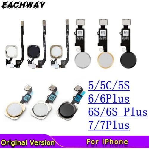 10Pcs For Iphone 5S Home Button Flex Cable for iPhone 5 5C 5S 6 6Plus 6s plus 7 7Plus Home button Flex Assembly Sensor Ribbon