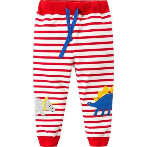 Jumping Meters Dinosaur Stripe Boys Cotton Pants Children Trousers 2018 Autumn Winter Baby Clothes Sweaterpants Kids Leggings