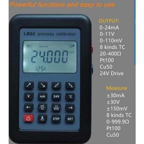 LB02 Resistance Current Voltmeter Signal Generator Source Process Calibrator 4-20mA/0-10V/mV LCD Display Update from LB01