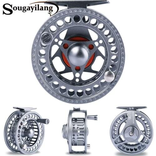 Sougayilang 5/6 Fly Fishing Reel High Strength 2+1 BB Aluminum Body Max Drag 11kg Fishing Wheel Fresh Water Fishing Tackle Tool