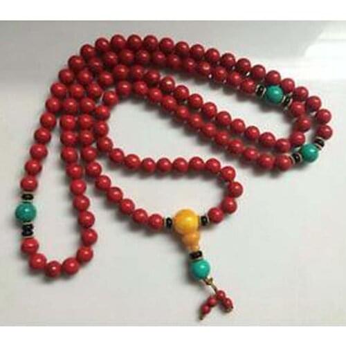 China Tibet red stone buddhist prayer Myra bead necklace bracelet beads
