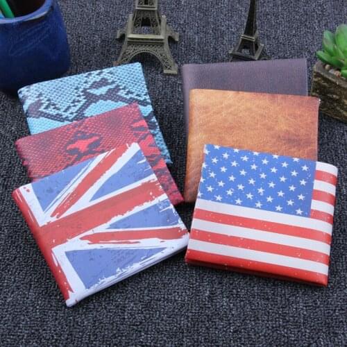 National Flag Print Leather Wallet for Men Zipper Coin Purse Ladies Casual Clutch Money Bags Carteira 2021 Card Wallet for Men