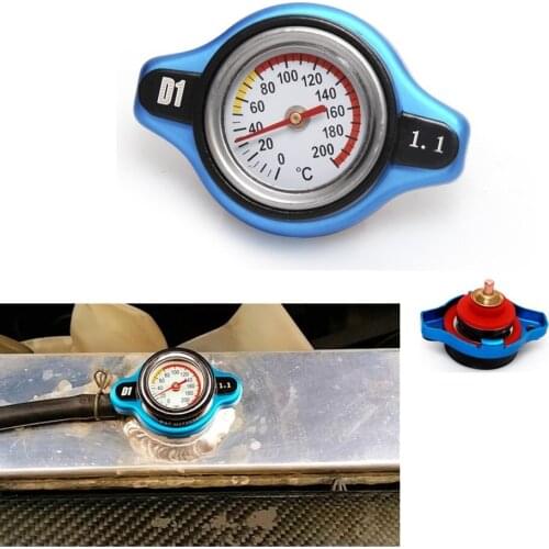 D1 SPEC Thermostatic Gauge Radiator Cap 0.9bar/1.1bar/1.3bar Small Head Blue Cover D1-SXG09