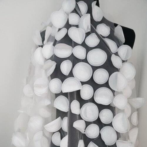 Lovely 3D Circle Satin Multi-layers Lace Fabric Embroidery Mesh Lace For High end Childrens Dress Tutu Dress Wedding Dress