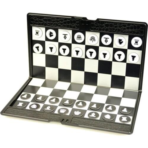 Mini wallet type 20x17cm Folding Board Magnetic Portable Chess Checkers Set Traveler Plane Easy to Carry
