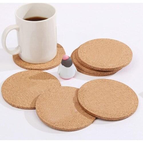 MLGB 12 Pcs Cork Coaster for Drink Absorbent Heat Resistant Reusable Tea or Coffee Coaster Blank Coasters for Crafts