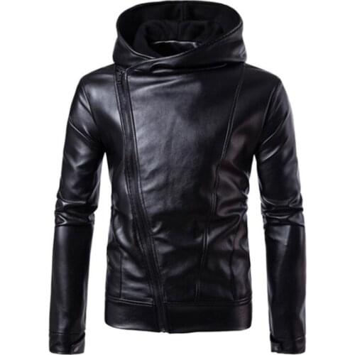Mens casual Slim 2020 explosion oblique zipper leather jacket England men Fashion leather jackets mens motorcycle jacket Coats