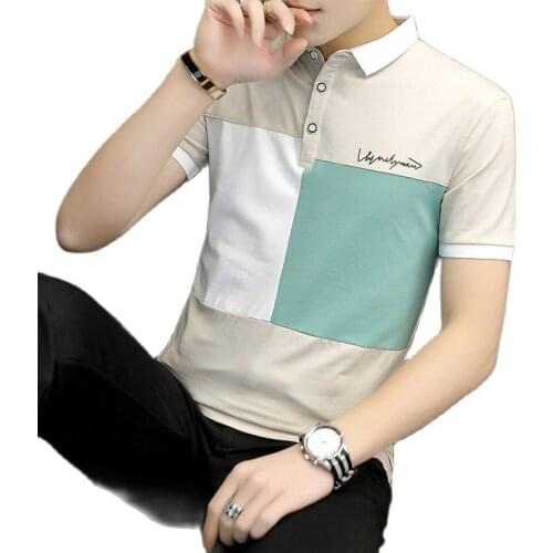 Polos，Mens Polo，Pole Shirts，Summer Men, Short Sleeved POLO Shirt, Square Collar, Button Decoration, Pullover, Color Combinatio