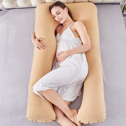 Inflatable Pregnancy Pillow Full Body Maternity U-Shape Pillow Side Sleeping Back Waist Abdomen Support Foldable Travel Pillows