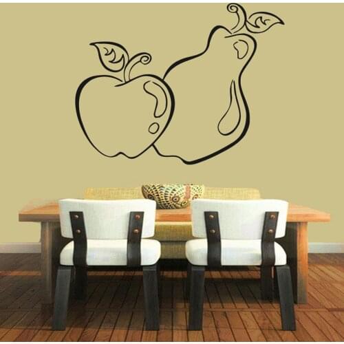 Fruits Wall Stickers Apples Pear Food Wall Decor Decals Kitchen Waterproof Home Decoration Self Ahesive