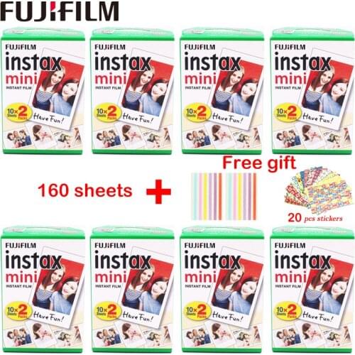 Original 160 Sheets Fujifilm Fuji Instax Mini White Film Instant Photo Paper For Instax Mini 11 7 7s 8 9 70 25 Camera SP-1 2
