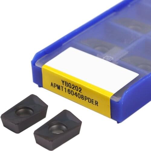 10Pcs APMT1135PDR YBG202 YBG205 APMT160408PDER YBG202 YBG205 Carbide Blade Milling Cutter APMT1604 CNC Lathe Tool Turning Insert
