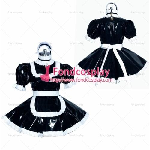 French Sissy maid PVC lockable dress Uniform cosplay costume Tailor-made[G3936]