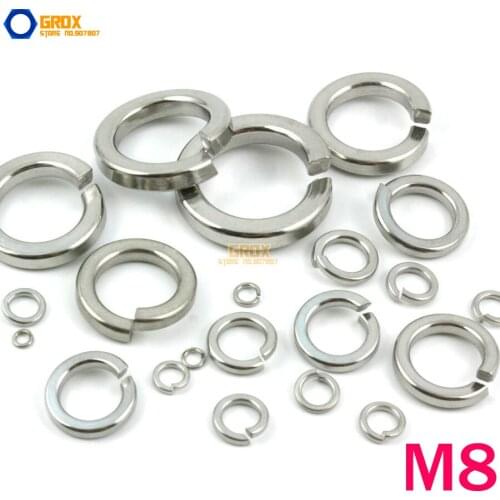 150 Pieces M8 Split Lock Washer Marine Grade 316 Stainless Steel