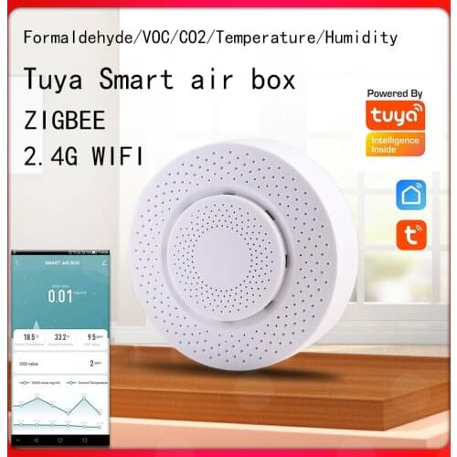 FrankEver Smart Air Box Wifi ZIGBEE Formaldehyde VOC CO2 Temperature Humidity Smart Sensor Alarm Detector Tuya Smart Home