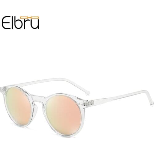 Elbru Fashion Sunglasses Soft Transparent Frame Polarized Colorful Clear Lens Sun Glasses Classic Retro Eyeglasses For Men&Women