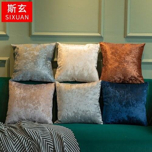 45x45cm Modern Simple Soft Velvet Pillowcase Sofa Cushion Cover Solid Color Pillow Case Home Decoration Dropshipping AT133