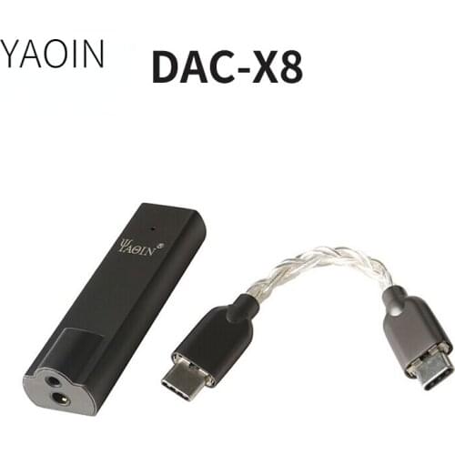YAQIN DAC-X8 AK4493EQ Portable DAC Amplifier 768kHz/32Bit DSD512 with 3.5mm/2.5mm Output Port