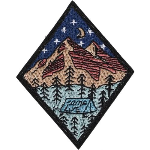 Camp life embroidered patch outdoor camping badge applique sew on patch