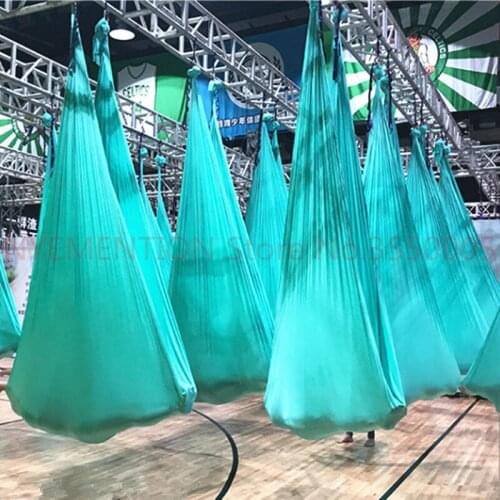 Quality High Strength Aerial Yoga Hammock 4Mx2.8M Full Set 20 Colors Air Hammock-40 Denier Nylon W/daisy chain carabiners 1pcs