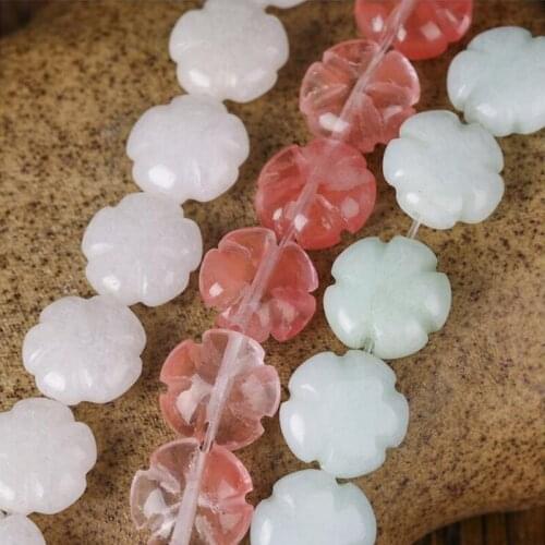WEIYU 12mm 6pcs Natural Stone Flower Beads Strand For DIY Necklace Bracelets Jewelry Making12x6mm, hole: 1mm
