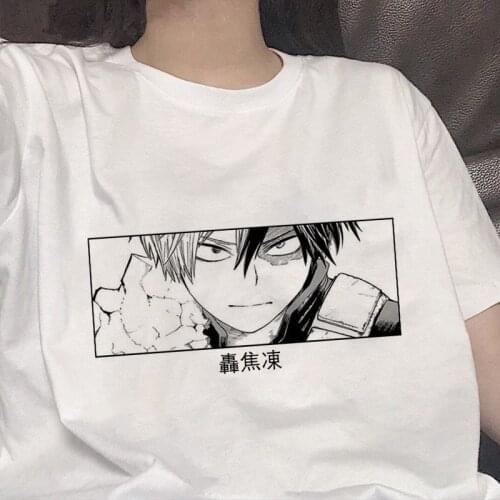 Anime My Hero Academia T Shirt Women Shoto Todoroki Cool Bakugo Katsuki Harajuku Short Sleeve Oversizd Tops Graphic Tees Female