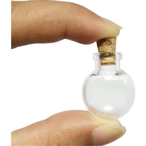 10 pcs 20x24x6 mm Clear Transparent Empty Small Glass Bottles With Corks DIY Mini Pendants Art Jars Gifts Vials