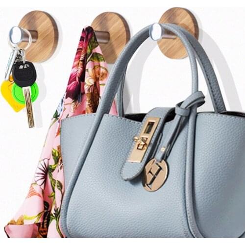 2Pcs Adhesive Hanger Hook Wall Mounted Hat Coat Hook Door Clothes Bathroom Towel Coat