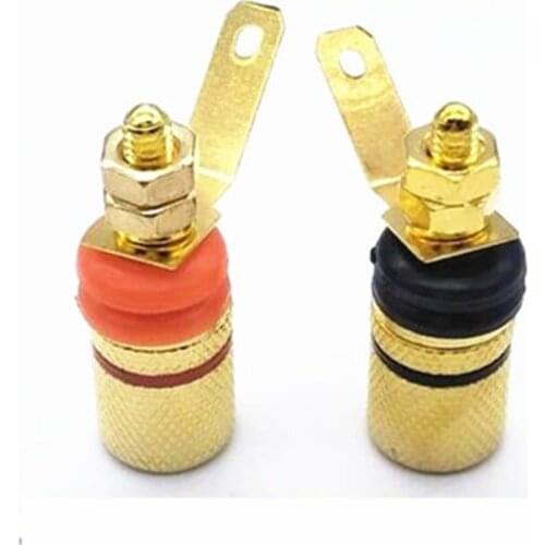 2pcs Gold Plated Audio speaker Binding Post Amplifier terminal for 4mm Banana Plug connector