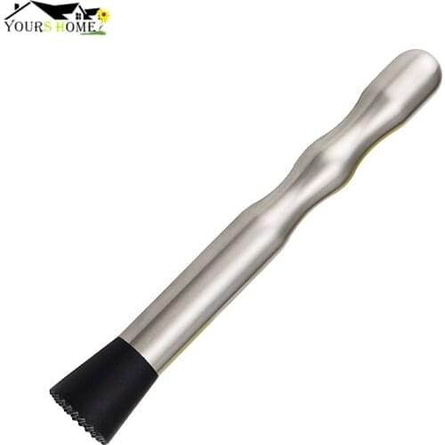 22.5cm Stable Antiskid Bar Cocktail Muddler Mojito Stainless Steel Bar Mixer Barware Drink Fruit Muddler Crushed Ice Bar Tools