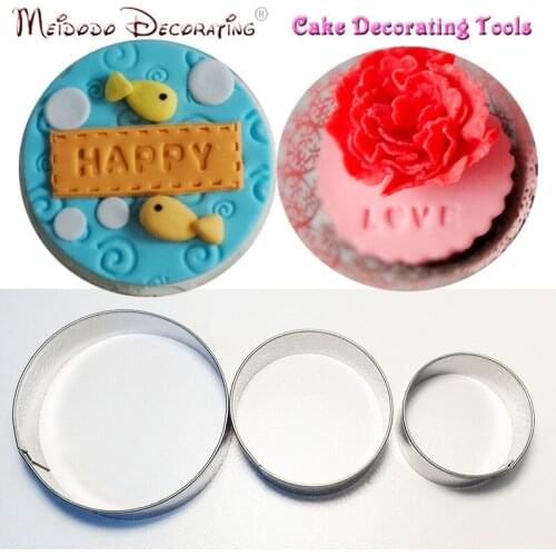 3Pcs/Set Round Carnation Flower Cutter Cake Decorating Tools Fondant Sugarcraft Stainless Steel Cutter