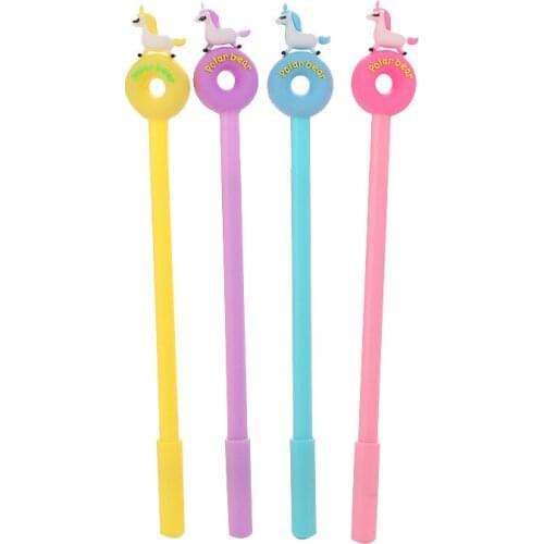 36 pcs/lot Creative Donuts Unicorn Gel Pen Cute 0.5mm black ink Neutral Pens School writing Supplies Promotional Gift