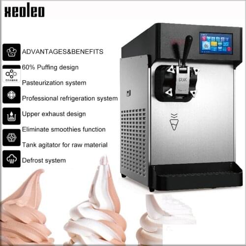 XEOLEO Single flavor Ice cream maker Single tank 248pcs/H 2500W Soft ice cream machine Night fresh Pasteurization Yogurt machine