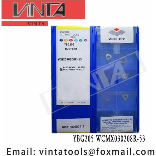 Free shipping high quality 10pcs/lots YBG205 WCMX030208R-53 cnc carbide turning inserts