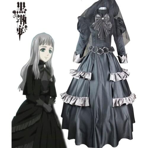 Black Butler Queen Victoria Black Lolita Dress Cosplay Costume