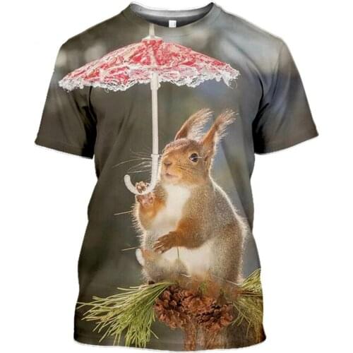 CLOOCL Men T-shirt Animal Squirrel 3D Print Anime Short Sleeve Women Tee Shirts Harajuku Streetwear Unisex Tops Drop Shipping