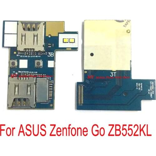 Dual Sim Card Slot Reader Holder Connector Slot Flex Cable For ASUS Zenfone Go ZB552KL 5.5 Inch Sim Tray Slot Holder Flex Part