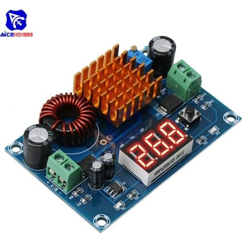 Diymore XH-M411 DC-DC 3 -35V to 5 -45V 5A Step Up Converter Boost Power Supply Board 3 Digit LED Display Voltmeter with Heatsink