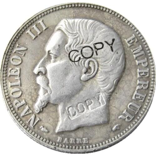 France 1 Franc 1853A-1863A 6pcs Silver Plated Copy Coins