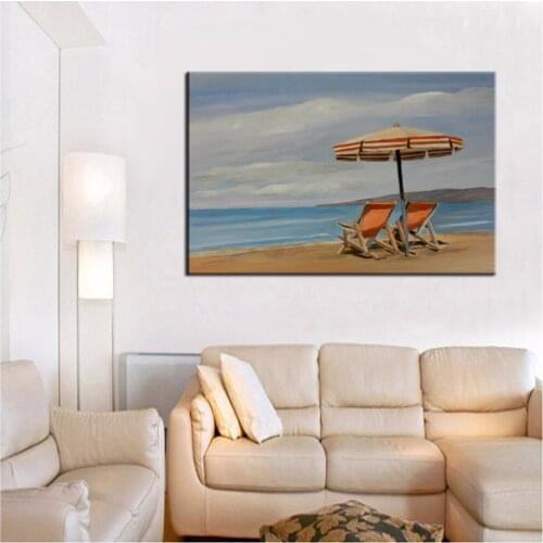 Hand Painted Top Artist Abstract seascape Oil Painting Seaside Poster Canvas Wall Pictures for Living Room Cuadros Decoration