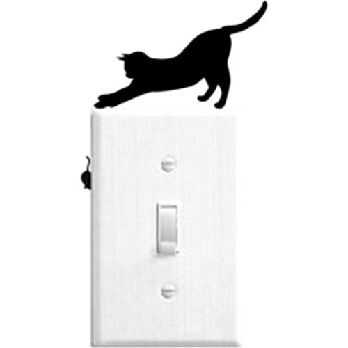 Lovely Fashion Cartoon Cat & Mouse Swtich Sticker Decoration Wall Sticker 2SS0853