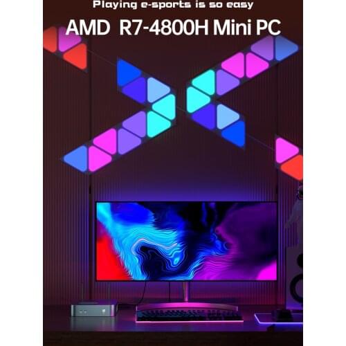 Powerful Mini PC AMD Ryzen 7 4800H 8C/16T Windows 10 Pro Gaming PC 32G RAM 1TB NVME SSD AX 200 WIFI 6 3x4K HDMI DP Type-C 6*USB