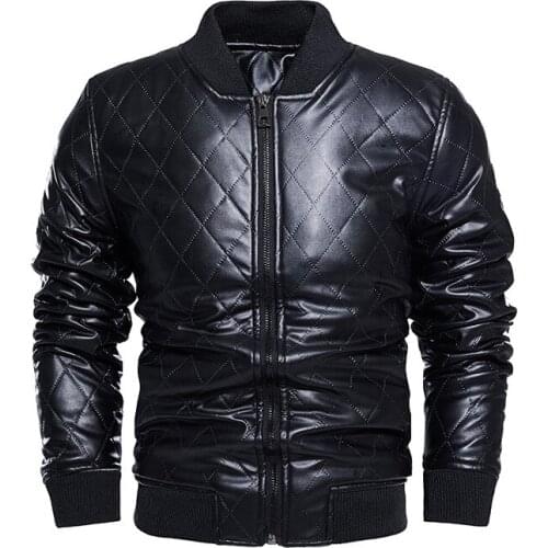 Mens Leather Jacket Casual Patchwork Leather Jacket Collar Zipper Leather Jacket Men Business Winter Faux Fur Motorcylce