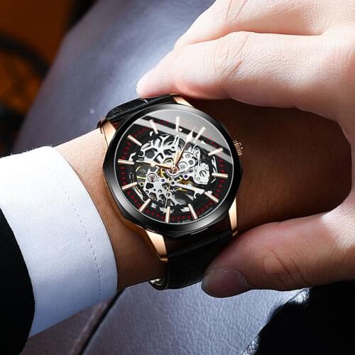 AILANG Top Brand Luxury Automatic Watch Men Hollow Mechanical Watches Fashion Waterproof Clock Male Business Relogio Masculino