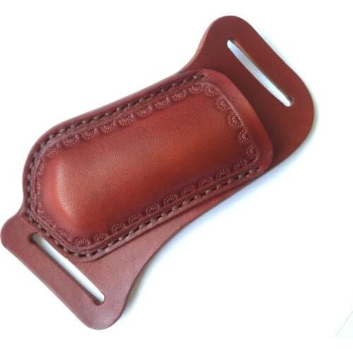 Crossing Fast Folding Knife Set Hunter Straight Knife Leather Scabbard Cutter Protective Cover Knife Bag Handmade Cowhide