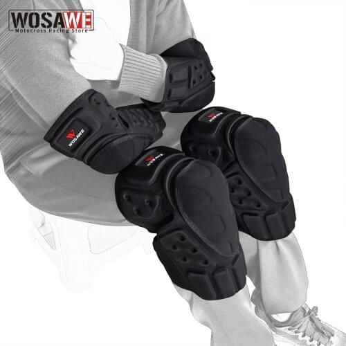 WOSAWE Motorcycle Motocross Knee Pads Elbow Protector Off Road Safety Knee Brace Support MTB Ski Racing Sports Protective Gear