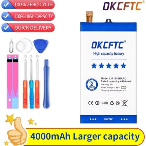 Original OKCFTC High Capacity LIP1648ERPC Phone Battery For Sony Xperia XZ1 XZ1mini G8441 1308-1851 4000mAh