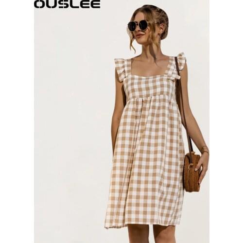 OUSLEE Summer Dresses In A Cage